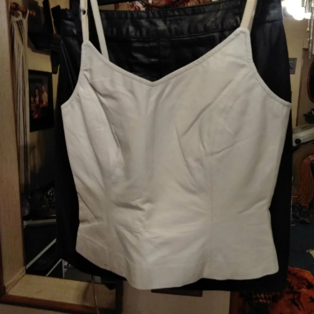 Leather Cami Mini Skirt